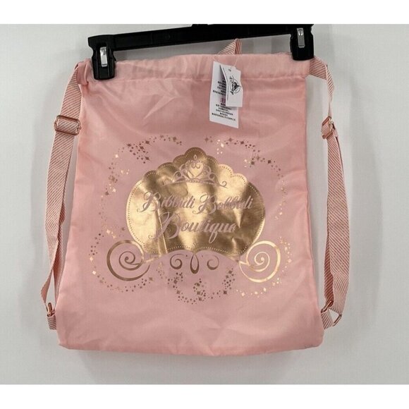 Disney Parks Bibbidi Bobbidi Boutique Bag Drawstring Backpack Pink Princess - Picture 1 of 5